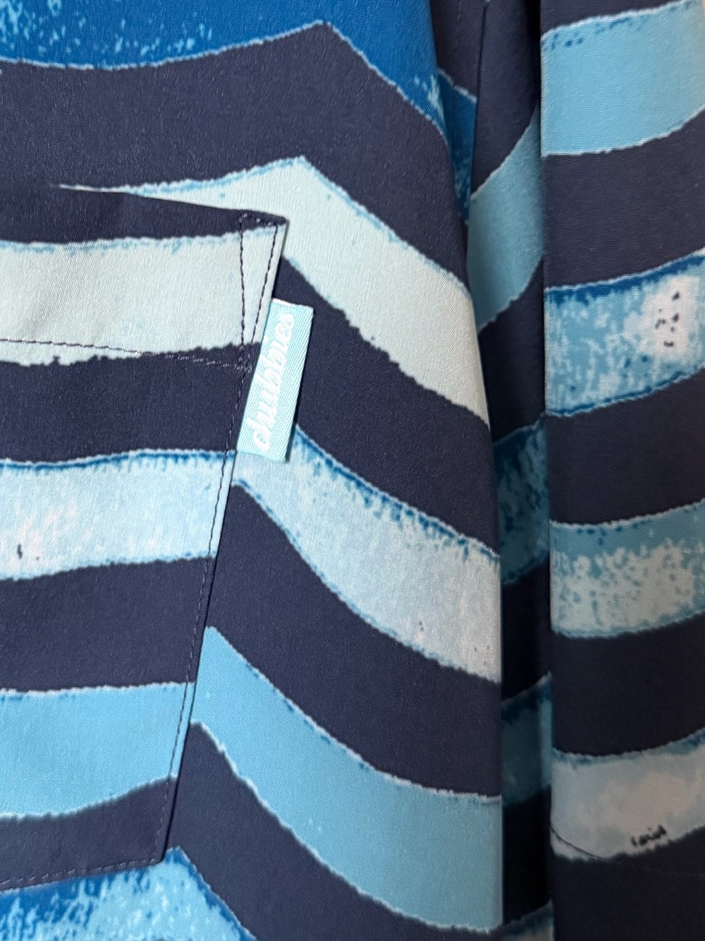 Chubbies Men’s Nutter Blue Wave Stripe Short-Sleeve Shirt L Preppy - Picture 3 of 6